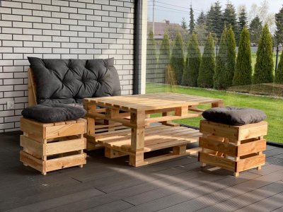 Zestaw mebli ogrodowych SpaletEco drewno naturalne